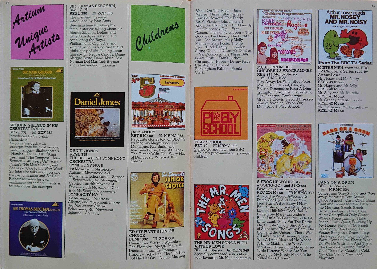 Other pages of catalogue BBC Records catalogue 1983